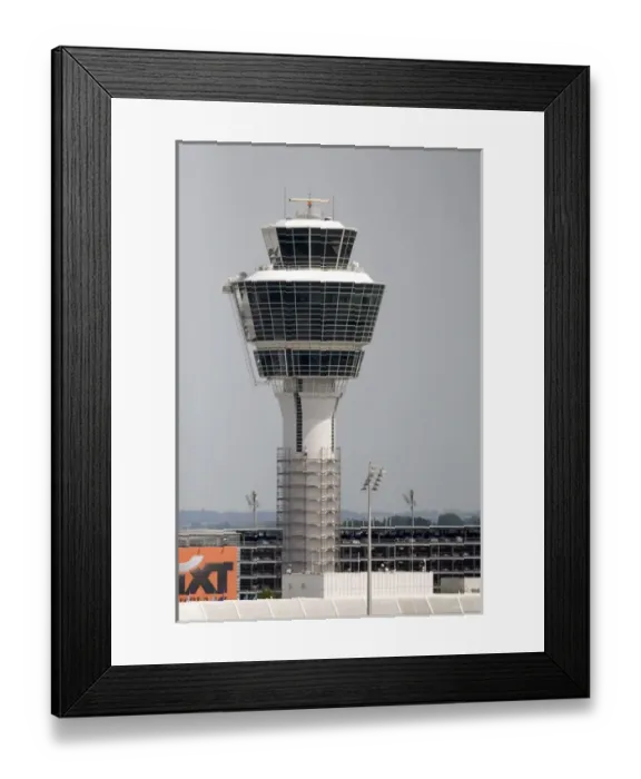 Framed Print : Air traffic control tower at the Munich airport, Germany. germany, german