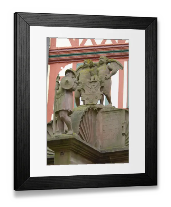 Framed Print : Europe, Germany, Baden-Wurttemberg, Wertheim, Engelsbrunnen well, 1574