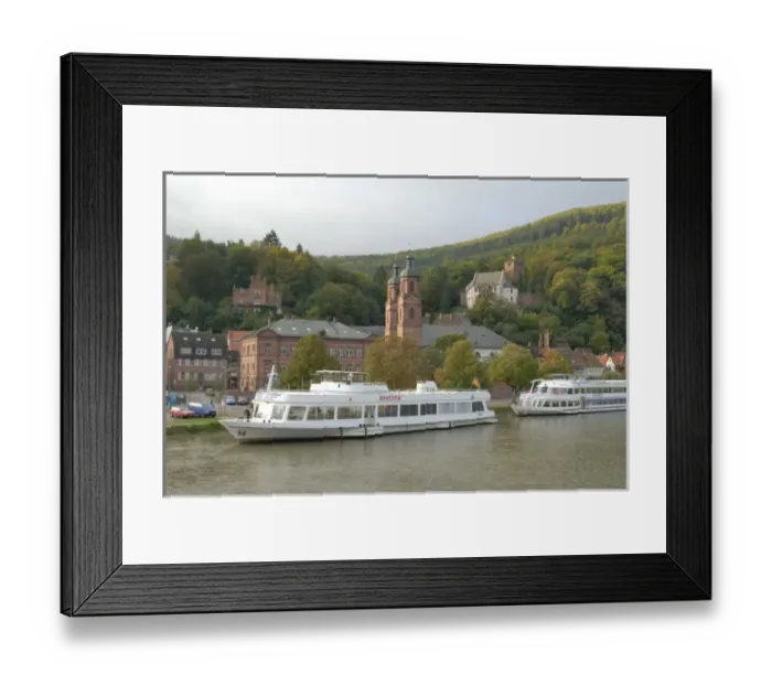 Framed Print : Europe, Germany, Bavaria, Miltenberg, Cruising the Rhine-Main canal Framed Print : Europe, Germany, Bavaria, Miltenberg, Cruising the Rhine-Main canal
