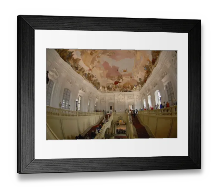 Framed Print : Europe, Germany, Bavaria, Wurzburg, Bishops residence, Grand staircase reception