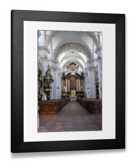 Framed Print : Europe, Germany, Bavaria, Passau, St. Michaelss Jesuit church interior