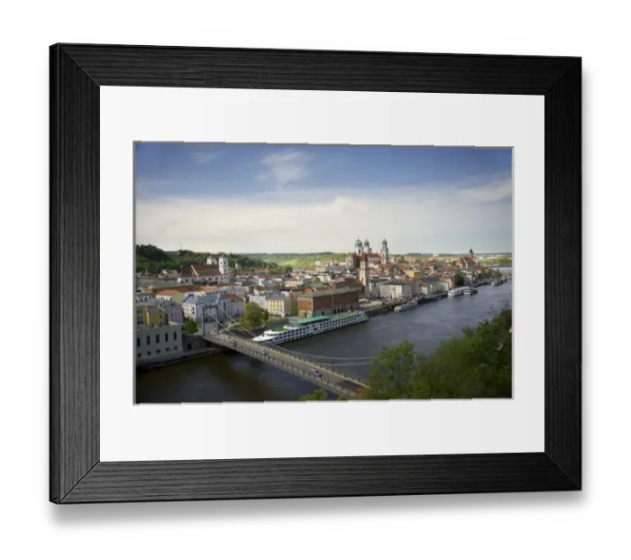 Framed Print : Europe, Germany, Bavaria, Passau, view from Oberhaus Fortress, Danube River Framed Print : Europe, Germany, Bavaria, Passau, view from Oberhaus Fortress, Danube River