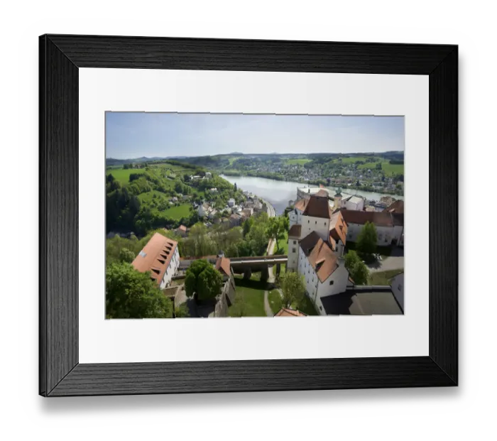 Framed Print : Europe, Germany, Bavaria, Passau, view from Oberhaus Fortress, Danube River Framed Print : Europe, Germany, Bavaria, Passau, view from Oberhaus Fortress, Danube River