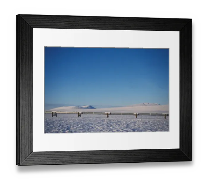 Framed Print : Alaskan pipeline on the snowy tundra of the North Slope of the Brooks Range, central