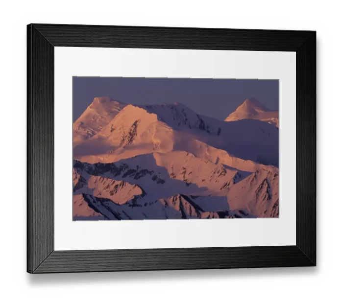 Framed Print : NA, USA, Alaska, Denali National Park. Early morning sunrise lights Alaska Range peaks
