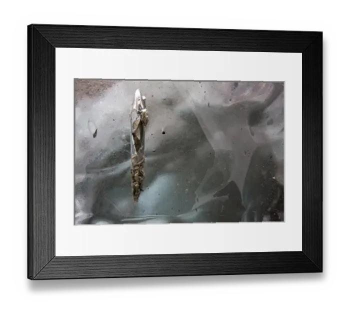 Framed Print : USA, Alaska, Detail of gravel melting into surface of iceberg grounded along Prince