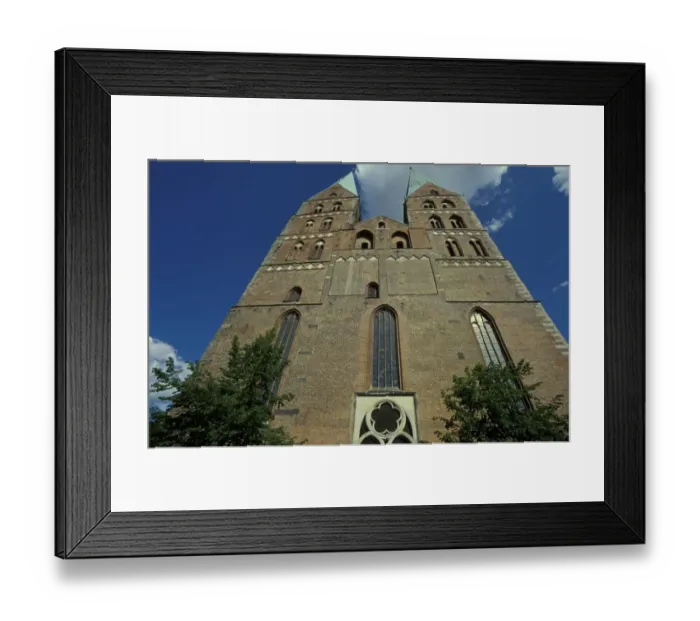 Framed Print : Europe, Germany, Lubeck. St. Marien church and twin towers