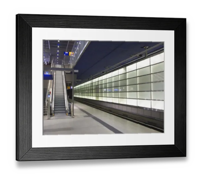 Framed Print : Germany, Berlin: Postdamer Platz train and subway station, platform