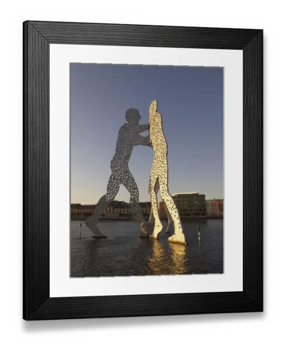 Framed Print : Germany, Berlin: Molecule Man by Jonathan Borofsky; 30m  /  100foot high sculpture
