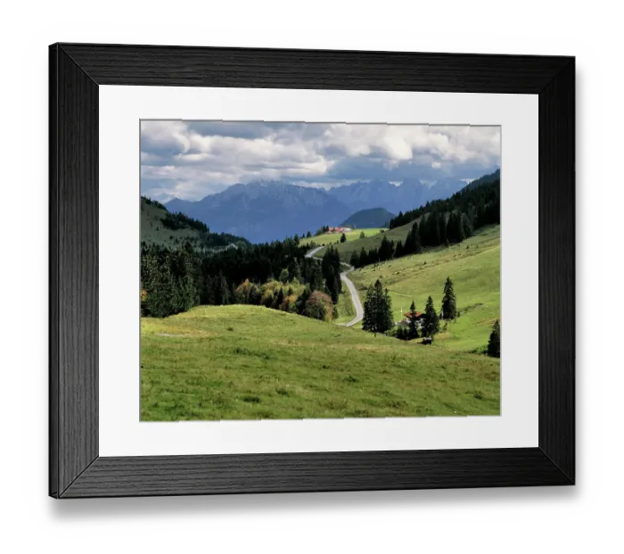 Framed Print : A handfull of isolated hotels occupy these hilltops in Bayrischzell in Bavaria, Germany