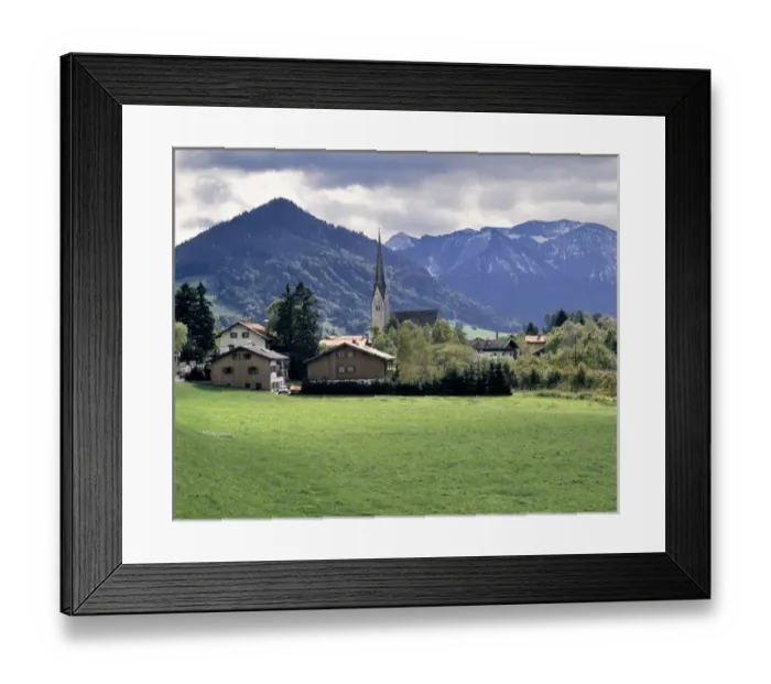 Framed Print : Germany, Bavaria, Schliersee. A village serves the tourists to visit the Schliersee in Bavaria