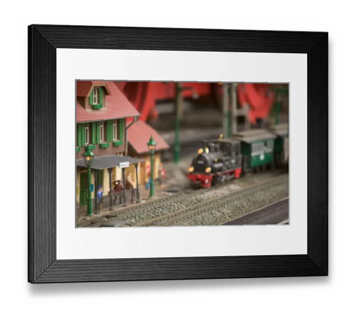 Framed Print : toy train station Framed Print : toy train station