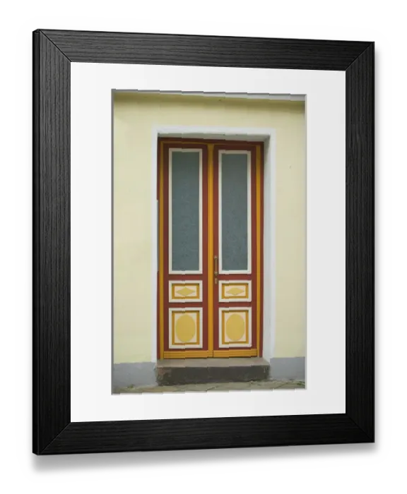 Framed Print : orange door