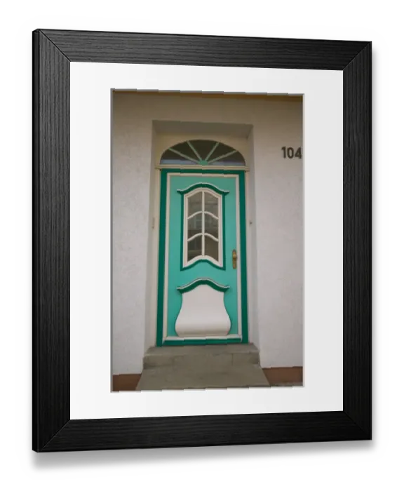 Framed Print : green door