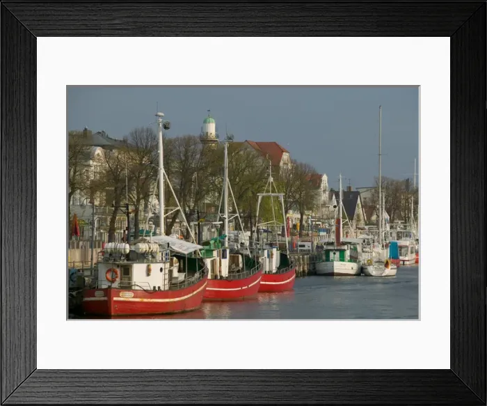 Framed Print : warnemunde waterfront
