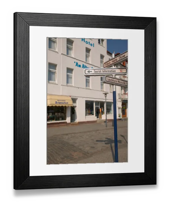 Framed Print : tourist signs, warnemunde Framed Print : tourist signs, warnemunde