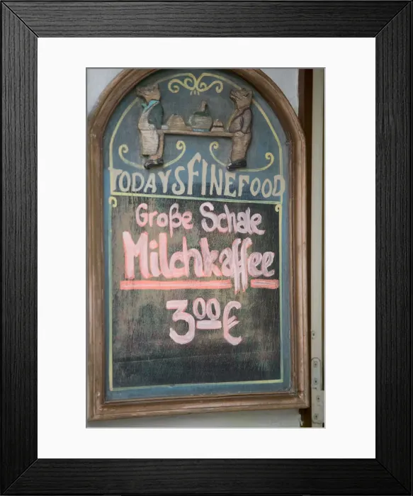 Framed Print : restaurant sign, Lubeck_germany Framed Print : restaurant sign, Lubeck_germany