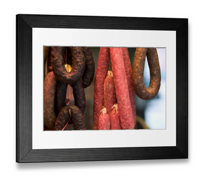 Framed Print : sausages, Lubeck_germany Framed Print : sausages, Lubeck_germany