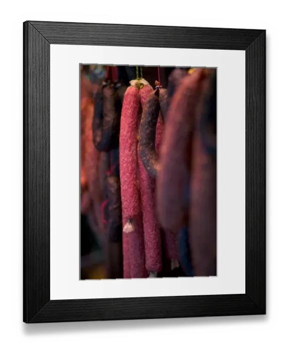 Framed Print : sausages, Lubeck_germany Framed Print : sausages, Lubeck_germany