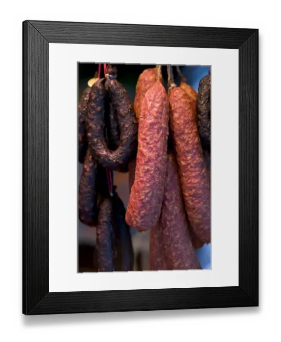 Framed Print : sausages, Lubeck_germany Framed Print : sausages, Lubeck_germany