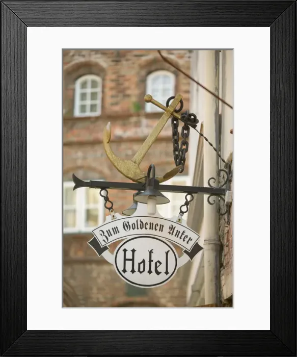 Framed Print : Hotel sign, Lubeck_germany