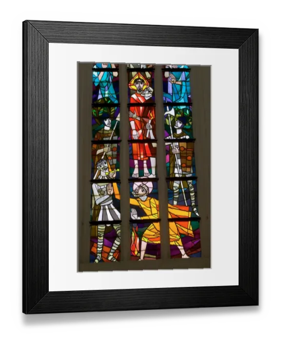 Framed Print : stained glass, St. Peters church, Rostock_Germany