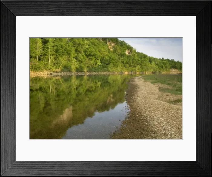 Framed Print : Early morning reflections on the Buffalo River, opposite Hudson Bend, Mile 152, Buffalo