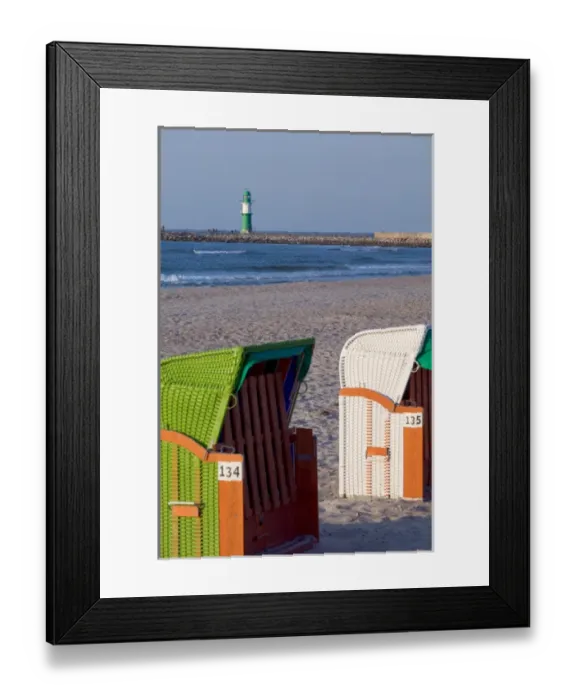 Framed Print : korbe, warnemunde beach