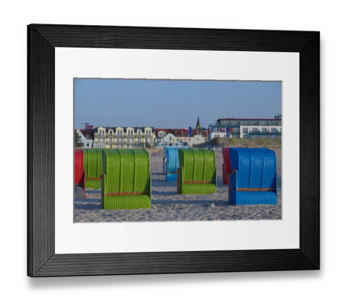 Framed Print : korbe, warnemunde beach