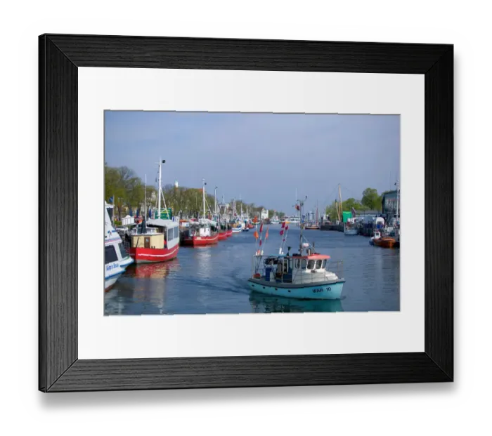 Framed Print : warnemunde harbor