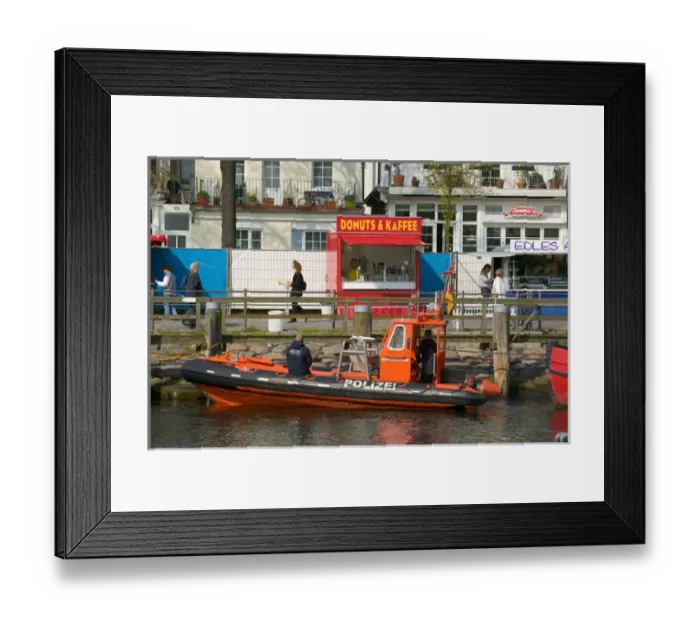 Framed Print : police boat, warnemunde Framed Print : police boat, warnemunde