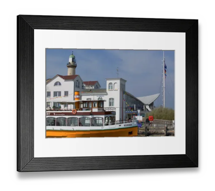 Framed Print : sightseeing boat, warnemunde Framed Print : sightseeing boat, warnemunde