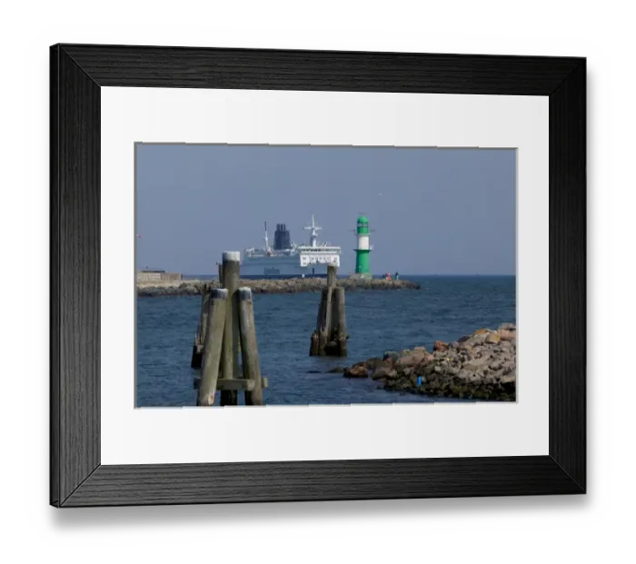 Framed Print : ferry, warnemunde