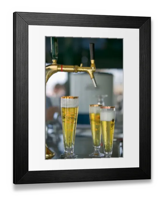 Framed Print : beer on tap