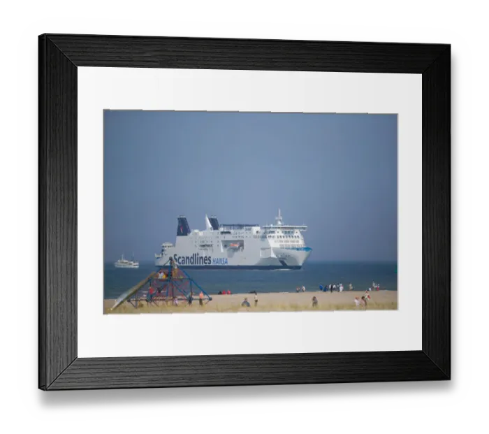 Framed Print : ferry, warnemunde