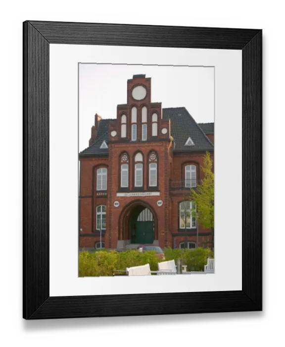 Framed Print : historic building, warnemunde