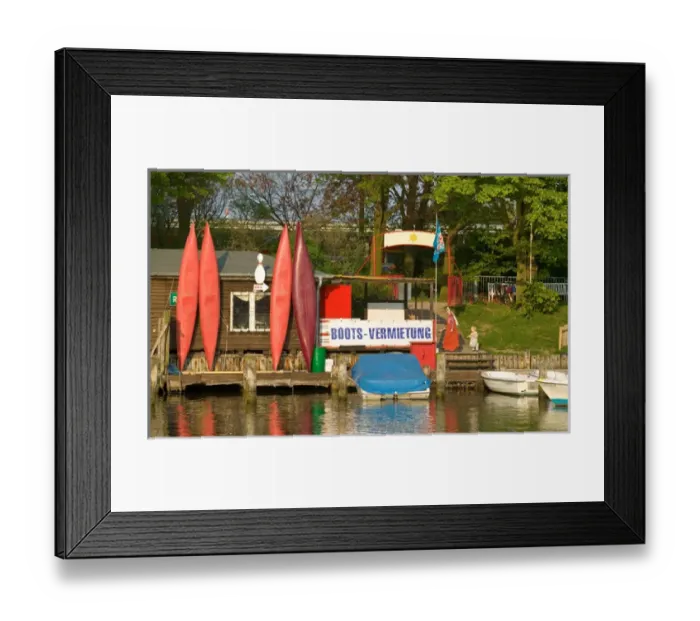 Framed Print : boat rental, warnemunde Framed Print : boat rental, warnemunde