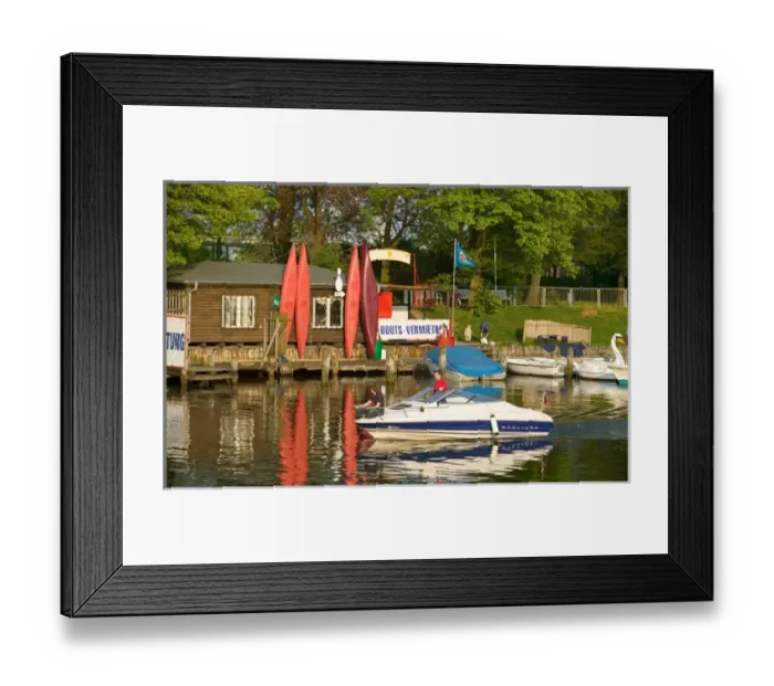 Framed Print : boat rental, warnemunde Framed Print : boat rental, warnemunde