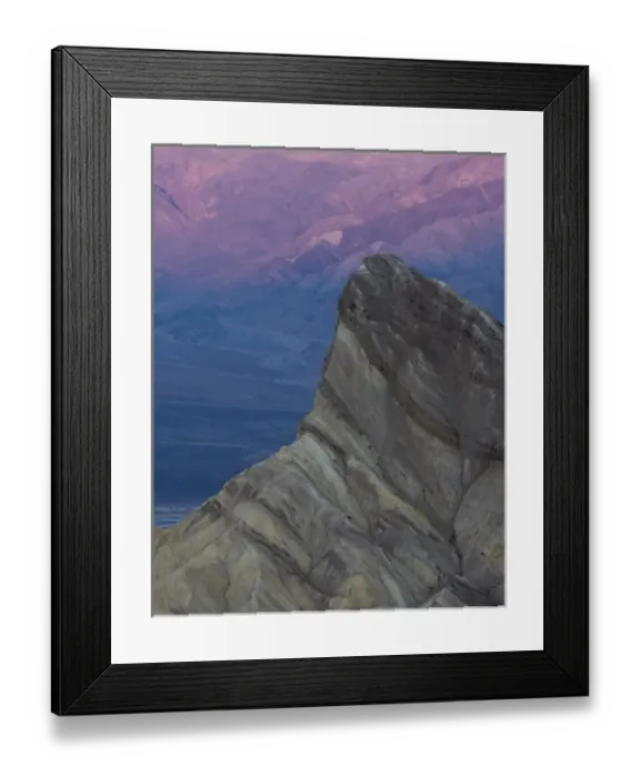 Framed Print : USA, California, Death Valley National Park. Manly Beacon with morning color on