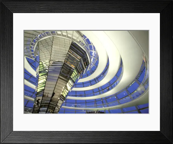 Framed Print : Europe, Germany, Berlin. The Reichstag, interior dome view in evening Framed Print : Europe, Germany, Berlin. The Reichstag, interior dome view in evening