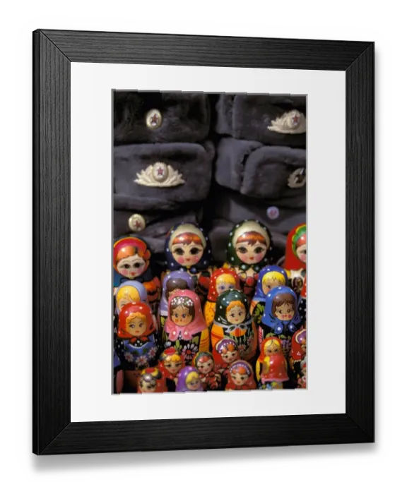 Framed Print : Europe, Germany, Berlin. Military hats and souvenirs