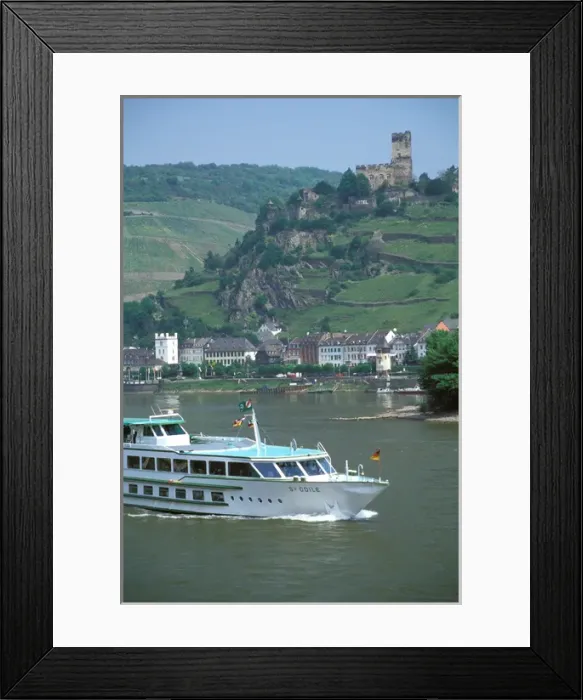 Framed Print : Europe, Germany, Rhineland, Pfalz, Kaub. Rhine tour boats Framed Print : Europe, Germany, Rhineland, Pfalz, Kaub. Rhine tour boats