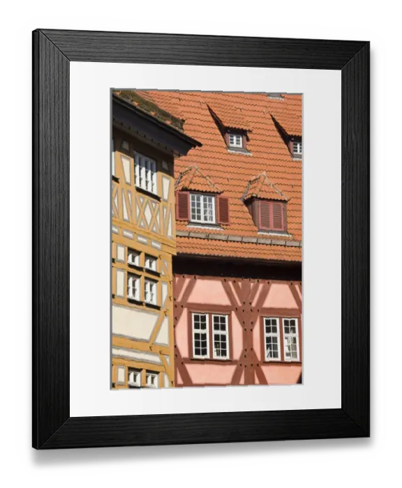 Framed Print : GERMANY, Baden-Wurttemberg, Esslingen Am Neckar. Half timbered buildings on Marktplatz Framed Print : GERMANY, Baden-Wurttemberg, Esslingen Am Neckar. Half timbered buildings on Marktplatz