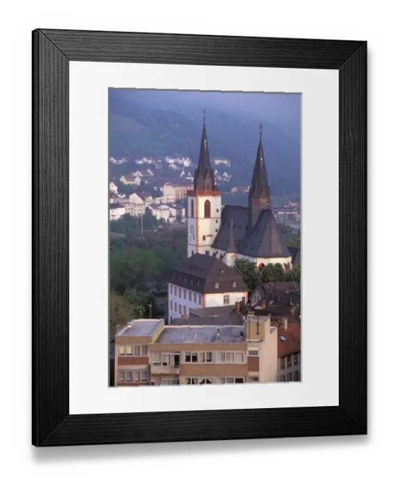Framed Print : Europe, Germany, Rhineland, Pfalz, Bingen Am Rheine. Johaneskirche from Burg Klop Framed Print : Europe, Germany, Rhineland, Pfalz, Bingen Am Rheine. Johaneskirche from Burg Klop