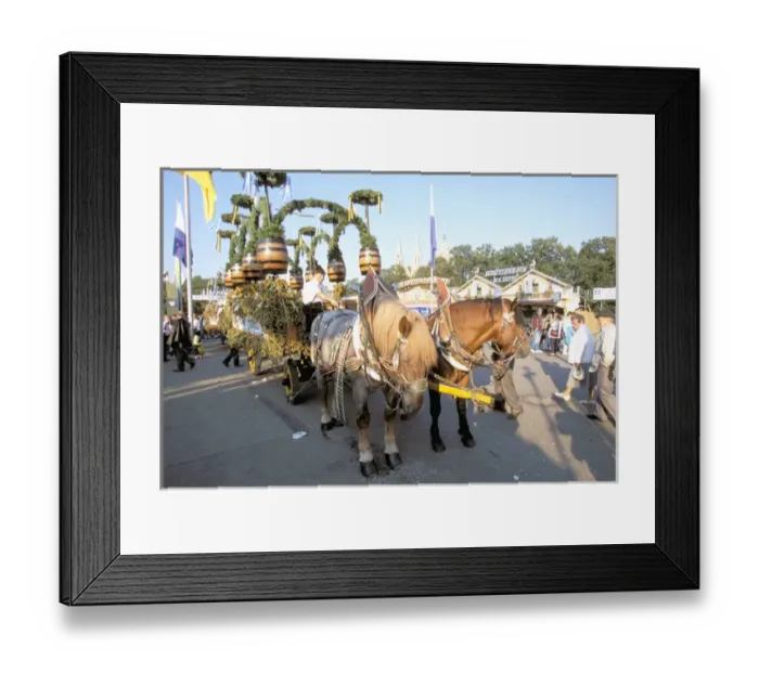 Framed Print : Europe, Germany, Munich, Octoberfest, Beer Wagon