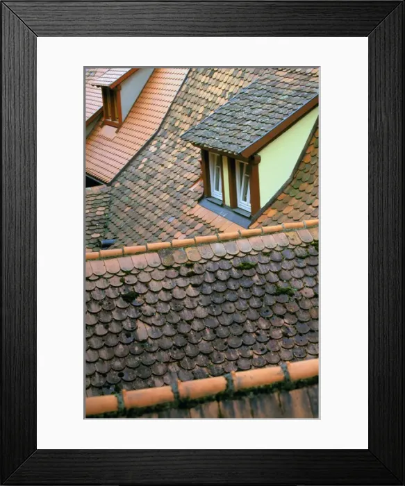 Framed Print : Europe, Germany, Bayern, Rothenburg Ob Der Tauber. Slate roof details Framed Print : Europe, Germany, Bayern, Rothenburg Ob Der Tauber. Slate roof details