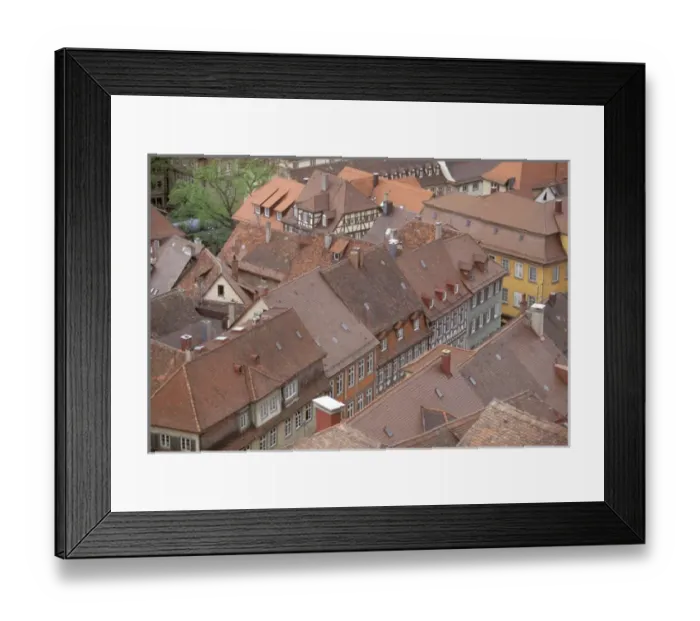 Framed Print : Europe, Germany, Baden, Wurttemburg, Heidelberg. Houses along Grosse Mantelgasse