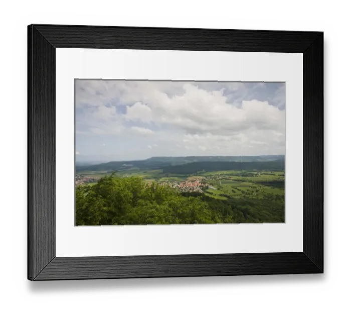 Framed Print : GERMANY, Baden-Wurttemberg, Hechingen. Town view from Burg Hohenzollern castle Framed Print : GERMANY, Baden-Wurttemberg, Hechingen. Town view from Burg Hohenzollern castle