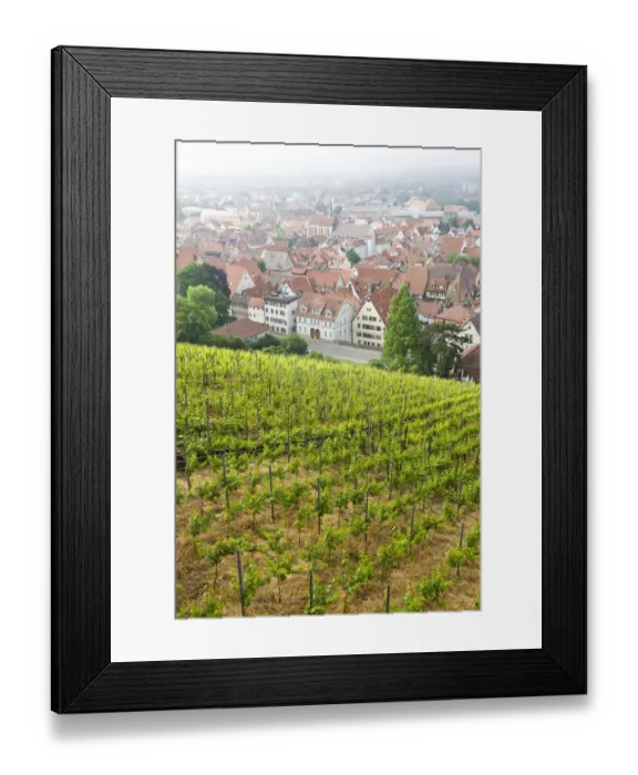 Framed Print : GERMANY, Baden-Wurttemberg, Esslingen Am Neckar. Town view from vineyards Framed Print : GERMANY, Baden-Wurttemberg, Esslingen Am Neckar. Town view from vineyards