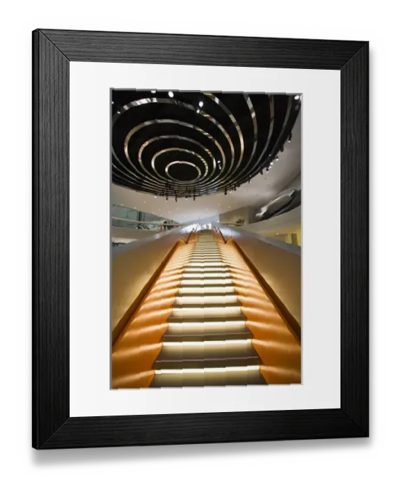 Framed Print : GERMANY, Baden-Wurttemberg, Stuttgart. Mercedes Benz Museum, staircase Framed Print : GERMANY, Baden-Wurttemberg, Stuttgart. Mercedes Benz Museum, staircase